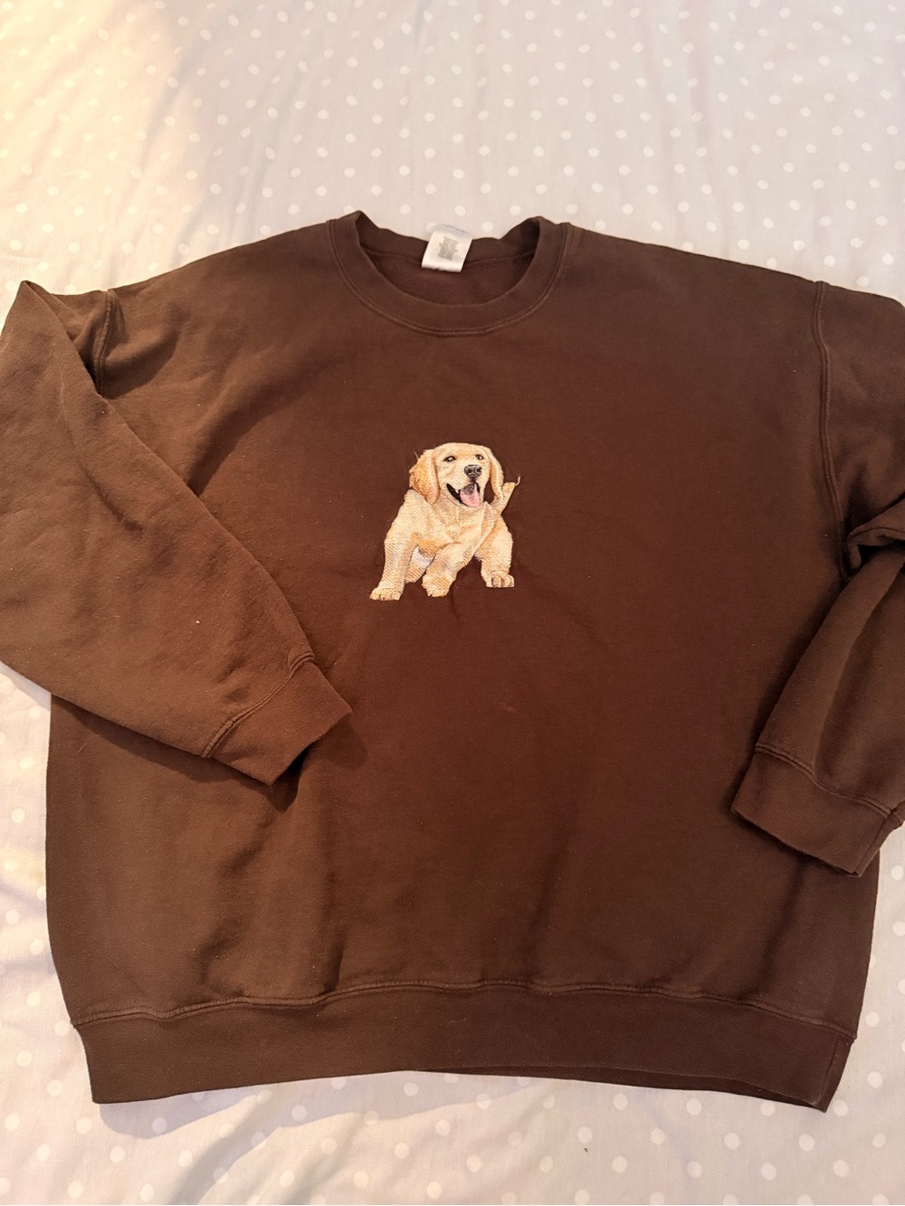 Golden Labrador Dog Embroidered Sweatshirt with Labrador Embroidery